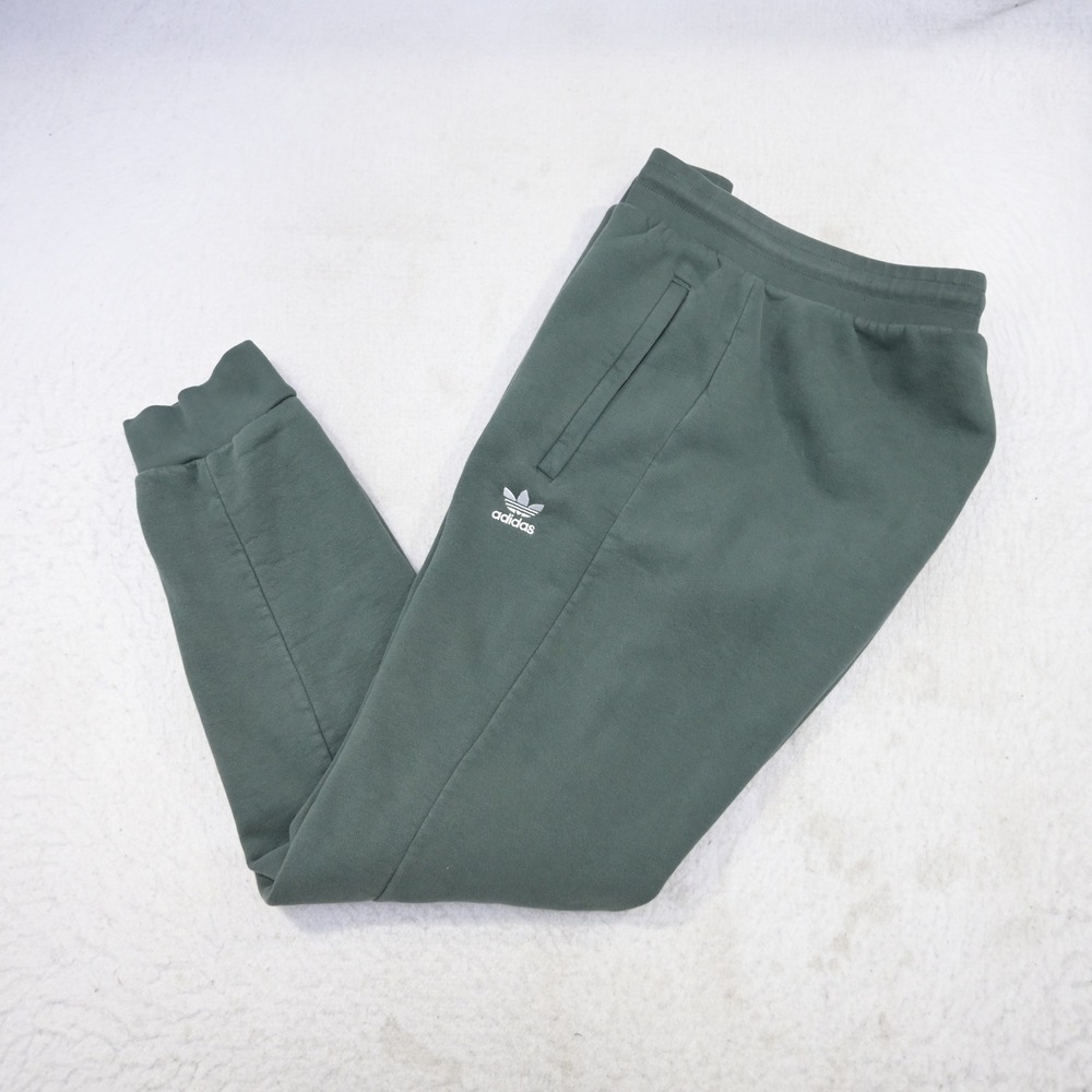 Adidas Originals Trefoil Sweatpants Mens Medium Green Jogger Zipper Pockets